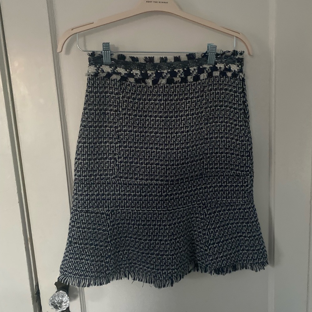 Tory Burch Women's Black/Navy Maryna Tweed Skirt